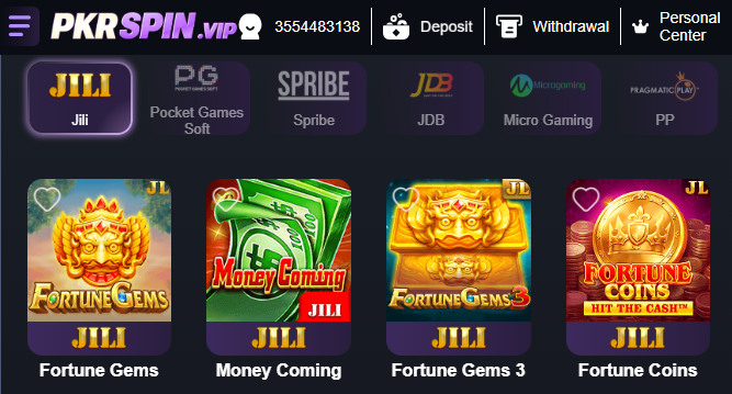 PKR Spin Game Categories