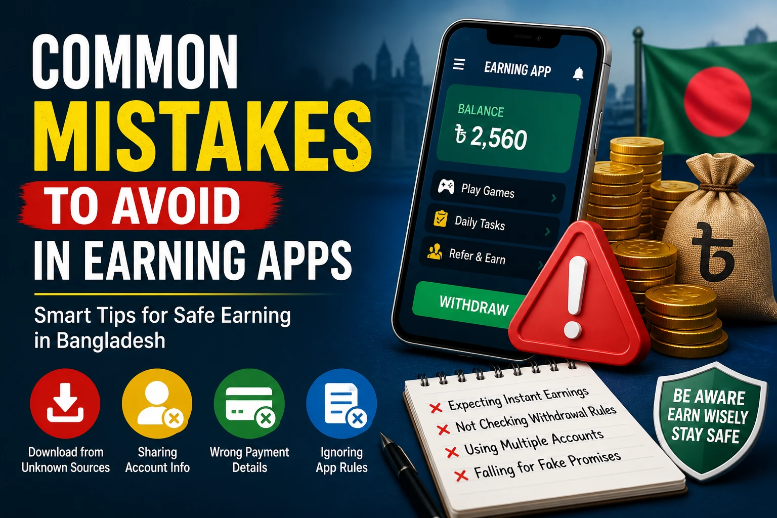 Common Mistakes Avoid in Earning Apps